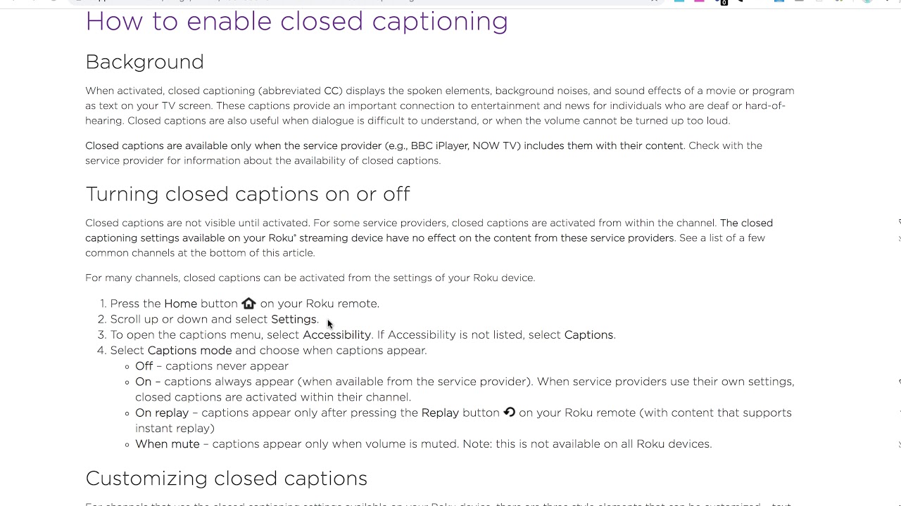 ROKU CLOSED CAPTIONS how to enable? - YouTube