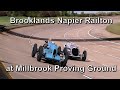 Brooklands Napier Railton at Driving at the Millbrook Proving Ground Banked Circuit