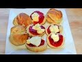 Christmas Homemade Scones with cream & Jam How to Make recipe