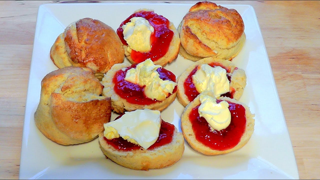 Christmas Homemade Scones with cream & Jam How to Make recipe