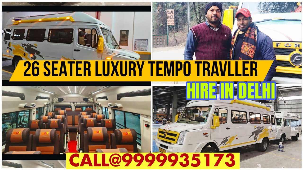26 Seater luxury  Tempo travller Hire  in Delhi  Gurgaon Chandigarh Haridwar Dehradun Haridwar
