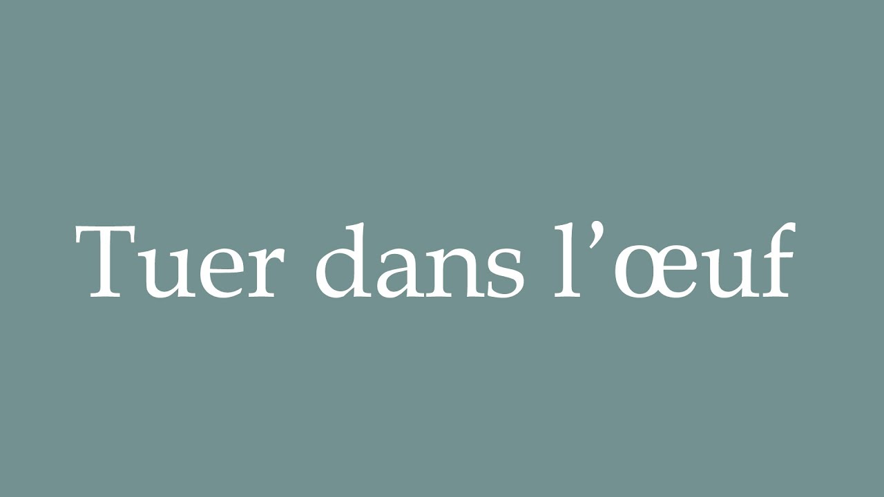 How to Pronounce ''Tuer dans l’œuf'' (Nip it in the bud) Correctly in ...