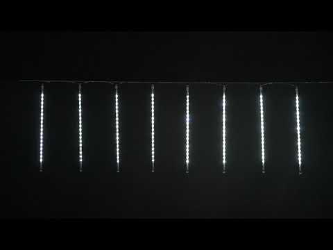Video instalatie turturi Craciun, 320 LED-uri albe cu lumina rece, 7 x 0.5  m, 8 tuburi - YouTube