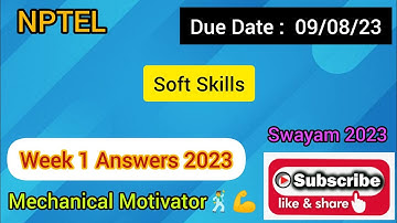 Soft Skills | Week 1 Quiz | Assignment 1 Solution | NPTEL | SWAYAM 2023