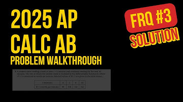 2025 AP Calculus AB FRQ #3: Deep Dive and Solution