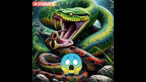AI Travel Discovery | Python attacking little snake | Amazon Jungle #shorts #nature #art