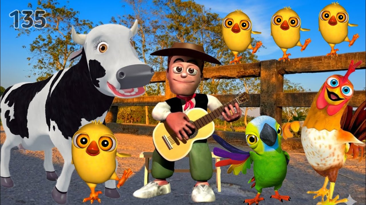 El Pollito pío 3d | El toro se congela jugando game Ep-11 en el juegodel Toro y el Tractor 3D 2025