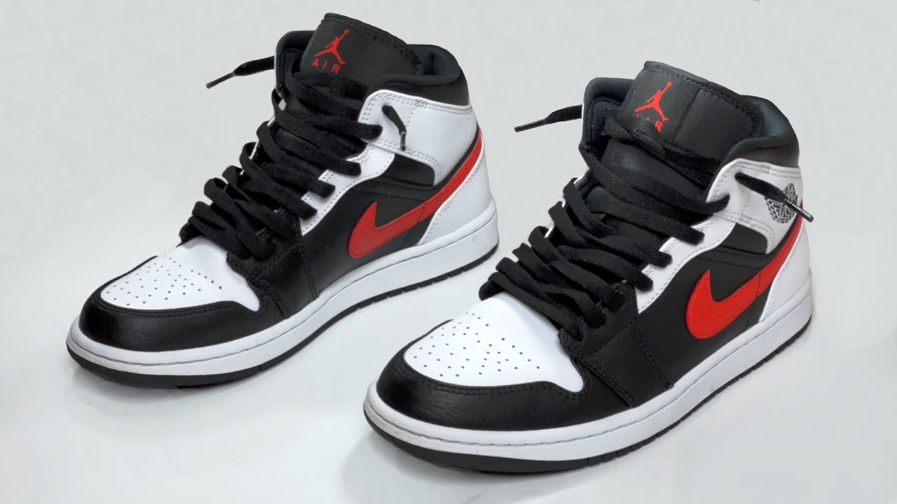 HOW TO LACE NIKE AIR JORDAN MID 1 LOOSE | (Jordan mid 1 Loosely laces ...