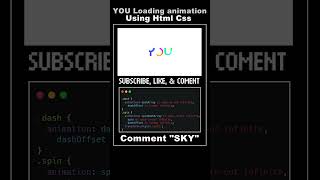 YOU loading animation #coding #webdesign #shorts #css3 #coding #programming #developer #uiux