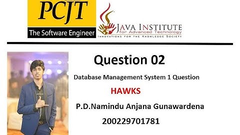 Data Base Task 02|How to Create Tables|1st Year|Java Institute|Namindu Anjana