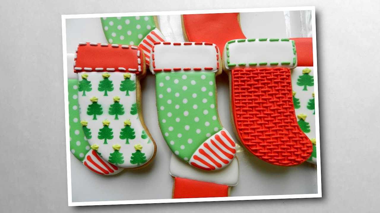 How To Decorate Christmas Stocking Cookies Youtube