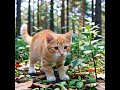Kitten explores magical forest