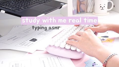 study with me for ~3 hours: retro keyboard typing, background noise, real time