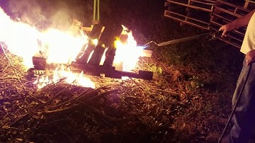 Travis playing with his propane torch " flame thrower"!