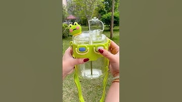 Bình nước 2 ngăn dung tích lớn kèm ống hút cho các bé,học sinh,sinh viên và cả người😍 #xuhuong