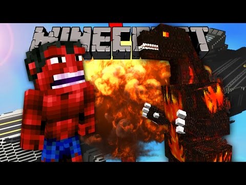 MINECRAFT SUPERHEROES | HULK ROJO VS GODZILLA - minecraft serie mods gameplay español transistor