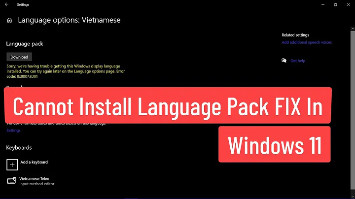 Cannot Install Language Pack FIX In Windows 11