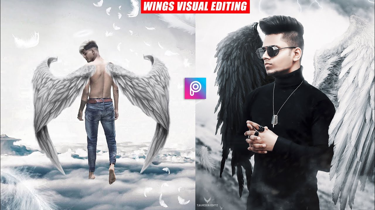 WINGS VISUAL CONCEPT - Photo Editing Tutorial in Picsart Step by Step in  Hindi - Taukeer Editz - YouTube