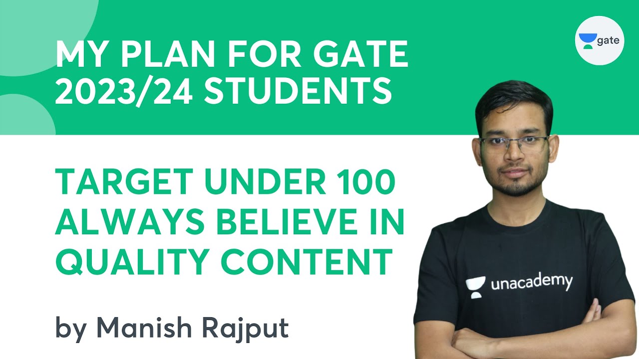 My plan for GATE 2023/24 Students | Target Under 100 | Always Believe ...