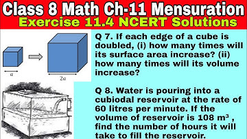 Class 8 Ex 11.4 Q 7 | Q 8 | Mensuration | | Math NCERT  Solutions | Chapter 11 |CBSE | Exercise 11.4