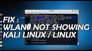 FIX Wlan0/Wifi Extension Not Found Kali Linux