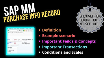 SAP MM - Purchase Info Record - Part 1
