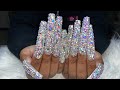 Extendo Bling Nails | Blinged Out Nails | Birthday Nails | Acrylic Nails Tutorial | Natali Carmona