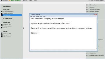 how to create company in Book Keeper Windows