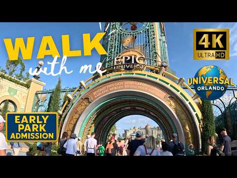Universal Epic Universe Walking Tour 4K | Early Entry l Harry Potter & Stardust Racers l Orlando FL
