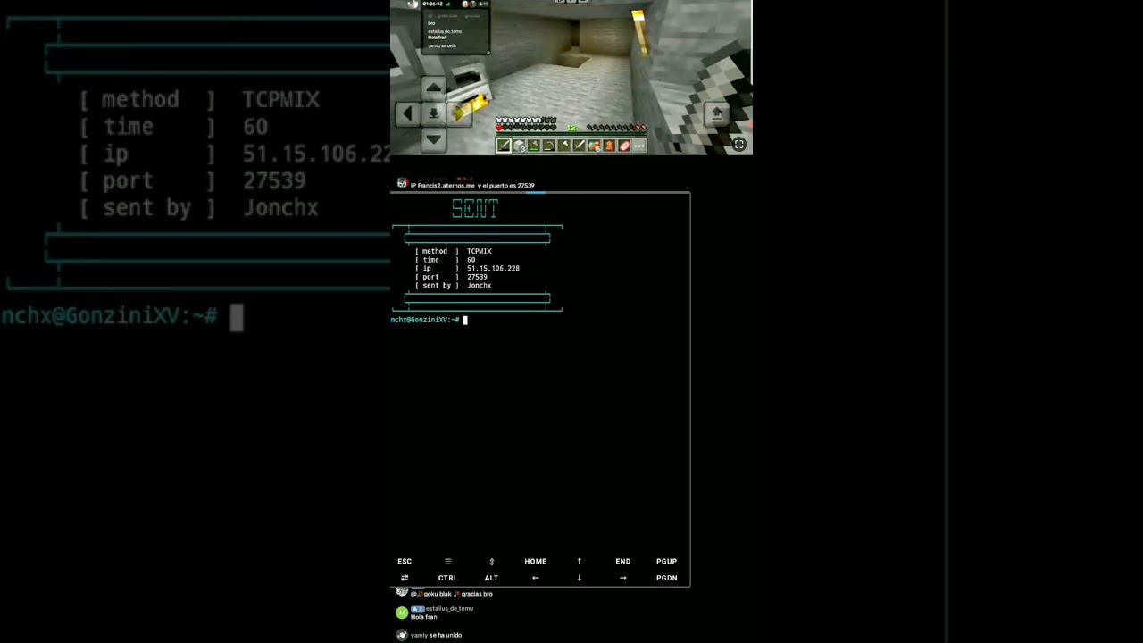 GonziniXV vs Minecraft Server in Live | BEST BOTNET | SHOWCASE POWER | BUY DDOS | CHEAP C2 | MCPE |