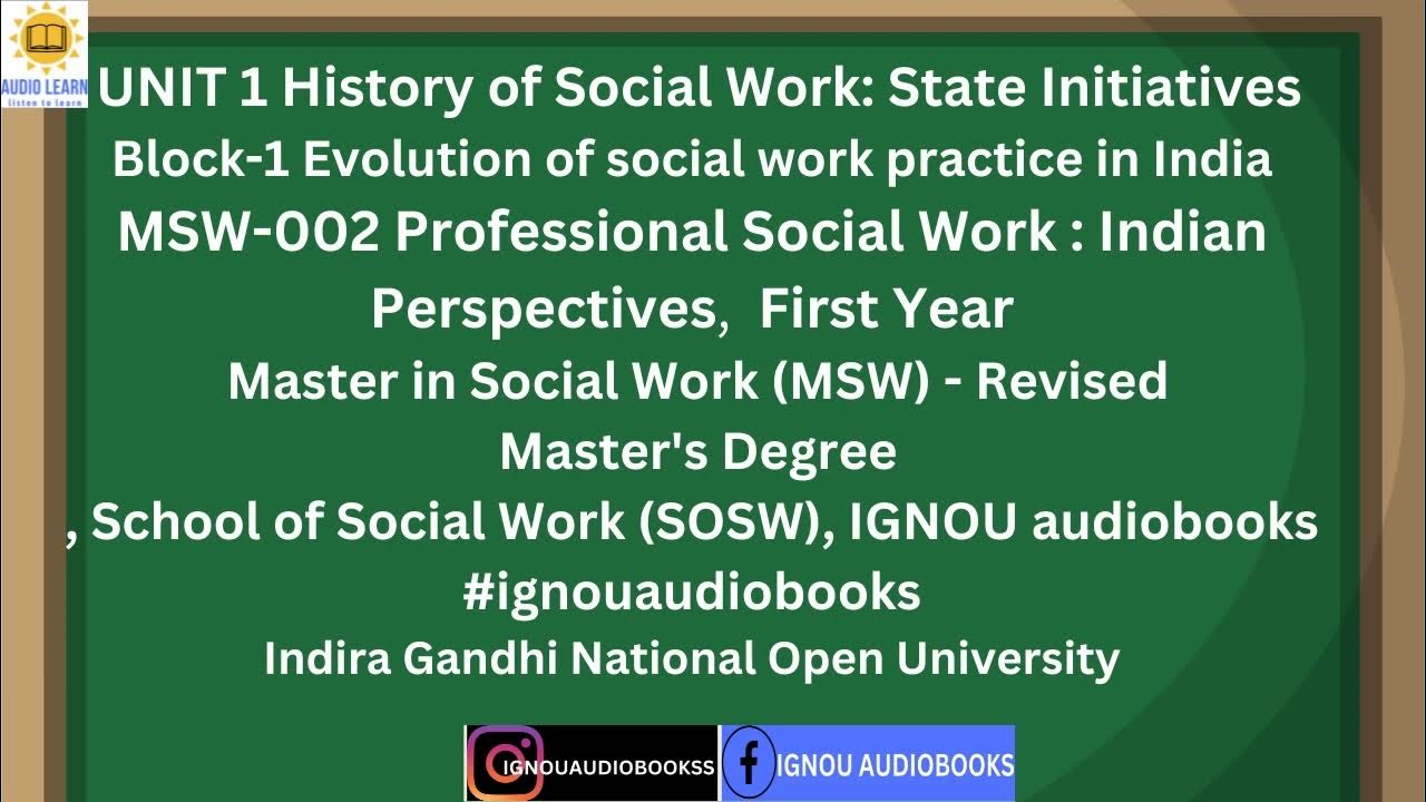 UNIT 1 History Of Social Work State Initiatives Block 1 MSW 002 MSW unit-1-history-of-social-work-in-the-americas-block-1-msw-001-pgdcoun