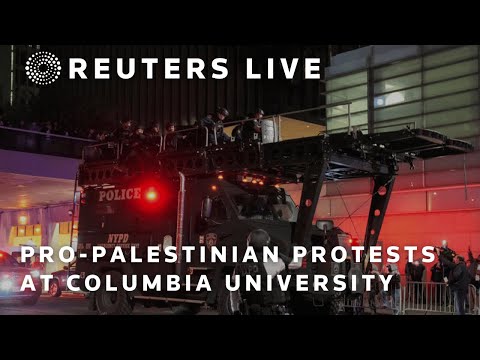LIVE: Pro-Palestinian protests at Columbia University in New York 