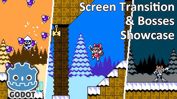 Godot Mega Man Engine Showcase - Screen Transition, Boss, and Behind the Scene