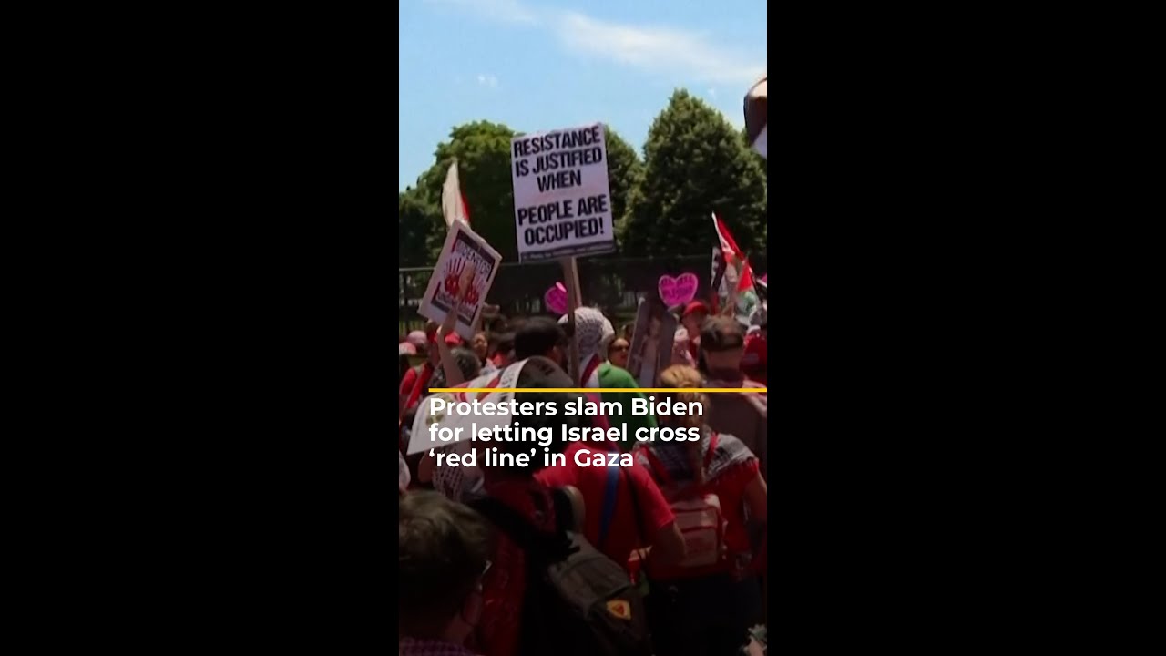 Protesters slam Biden for letting Israel cross 'red line' in Gaza | AJ 