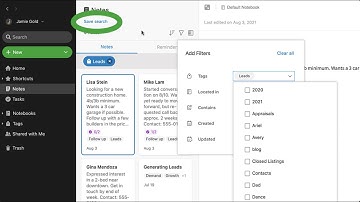 Find notes fast by creating and using saved searches in Evernote