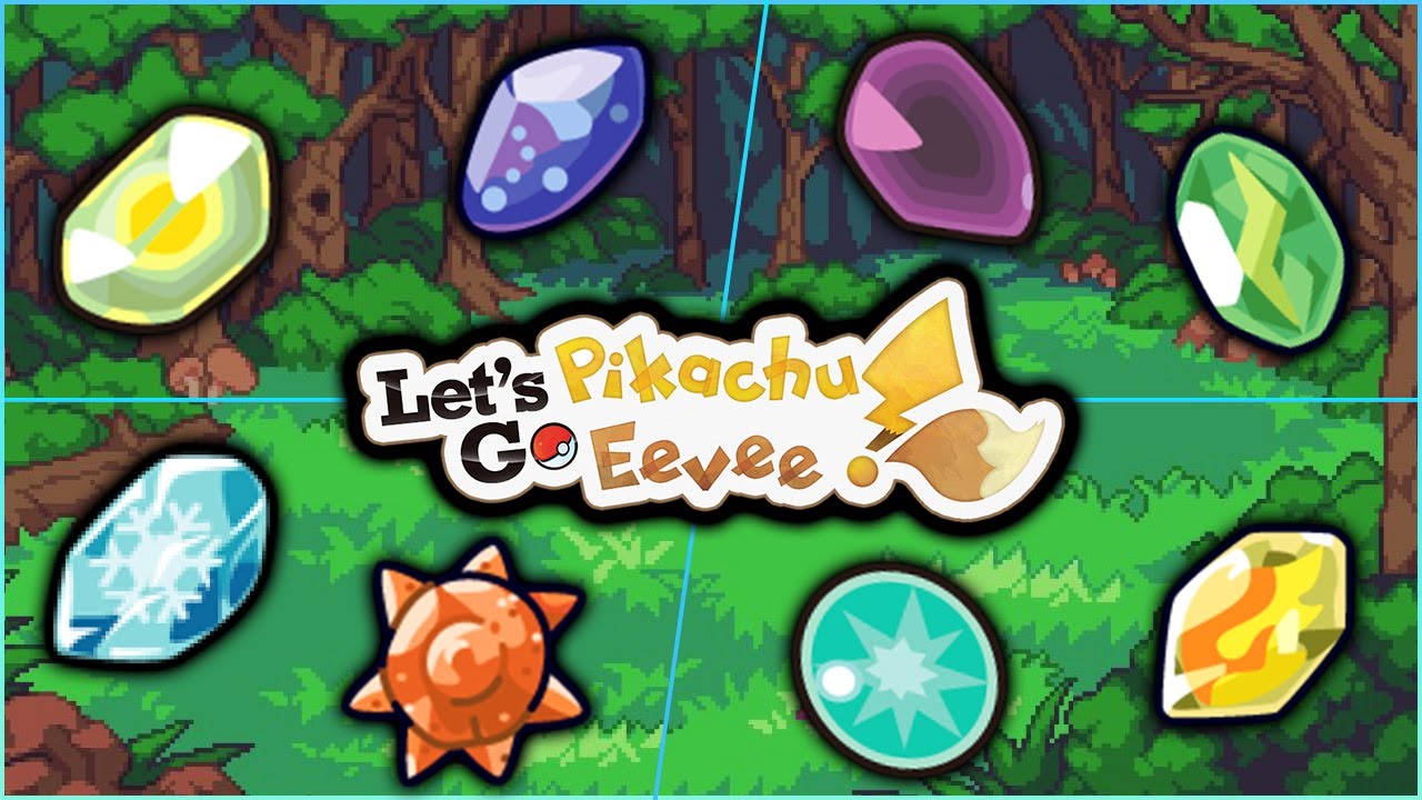 How To Get All Evolution Stones In Pokemon Let's Go Pikachu/Eevee GBA