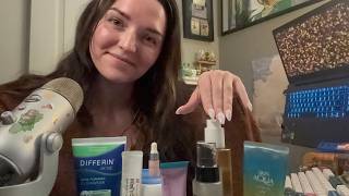 ASMR - 🧴🩵skincare routine (whispers, plastic sounds, lid sounds, tapping)