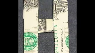Fold Origami Dollar Bill Alphabet Letter H