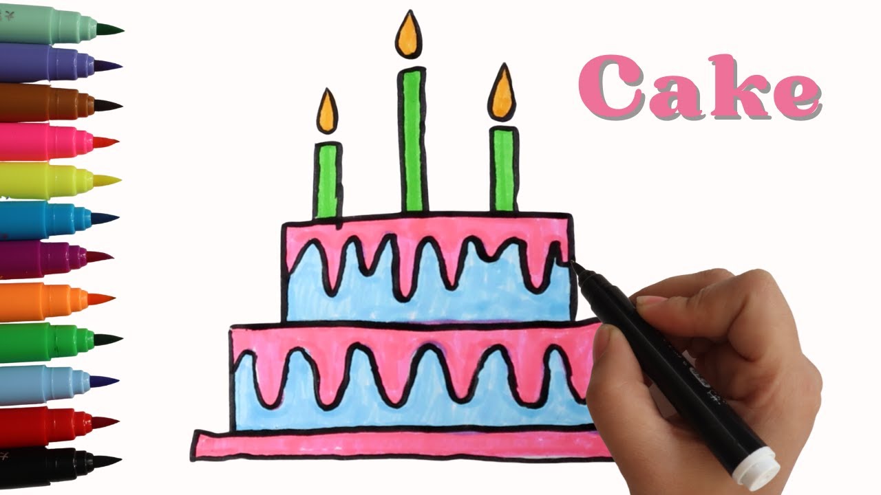 HOW TO DRAW A CAKE HOW TO DRAW A CUTE CAKE EASY STEP BY STEP Cake
