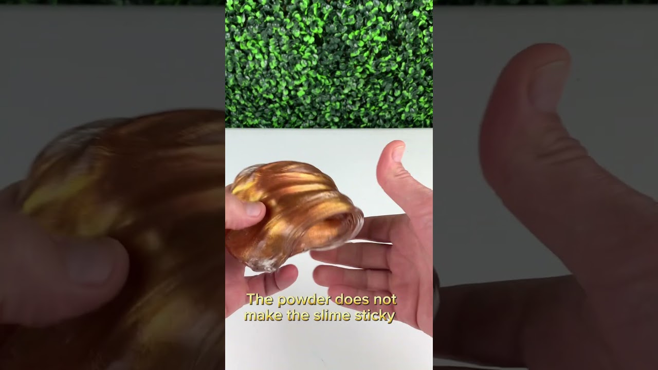 What does gold iridescent powder do to slime? 