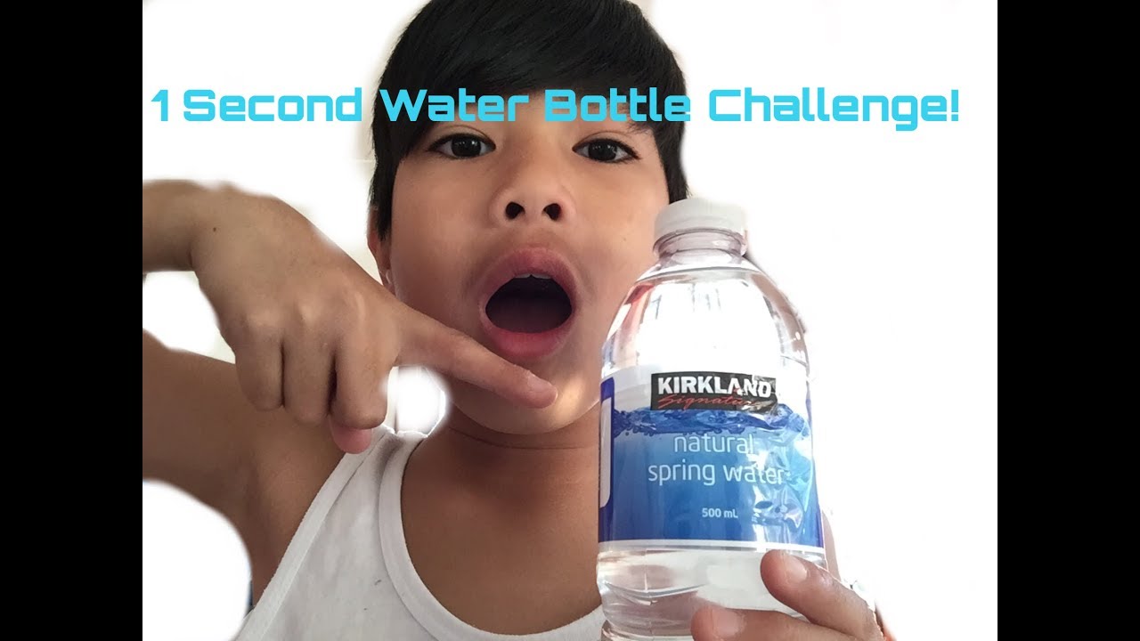 1 Second Water Bottle Challenge! *almost choked* YouTube