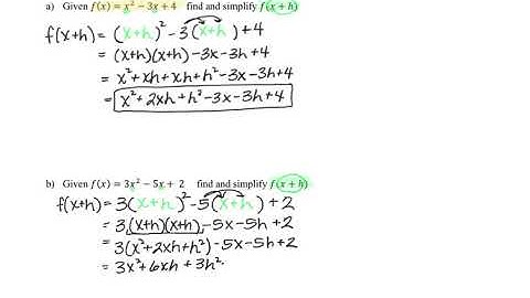 Difference quotient quadratic function