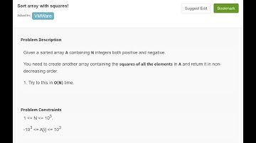 Sort array with squares!