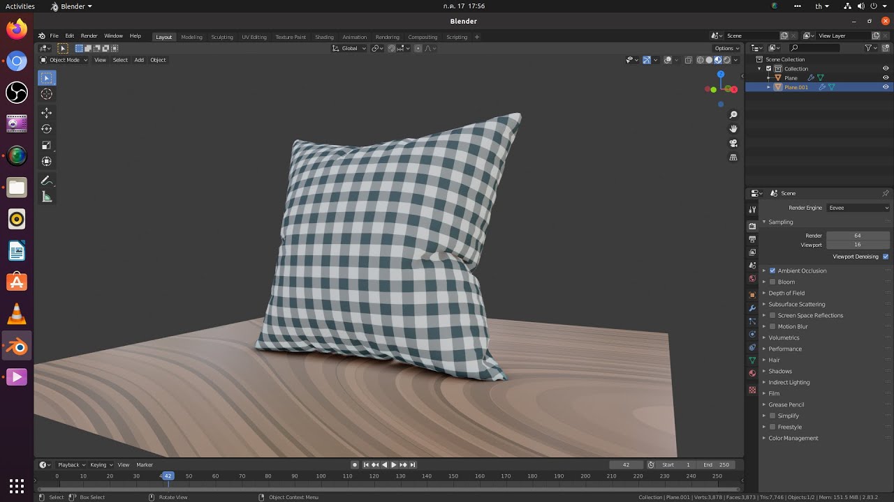 เบลนเดอร์ (ซอฟต์แวร์)  2022 Update  make pillow //สร้างหมอนง่ายๆสไตล์เบลนเดอ อิซี่ blender 2.83.2