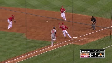BAL@LAA: Wieters reaches on error, advances to second