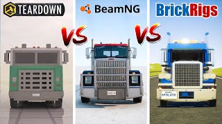 Teardown TOW TRUCK vs BeamNG TOW TRUCK vs Brick Rigs TOW TRUCK