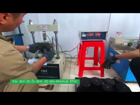 Video Xác định độ ổn định, độ dẻo Marshall, Bê tông nhựa chặt - youtube