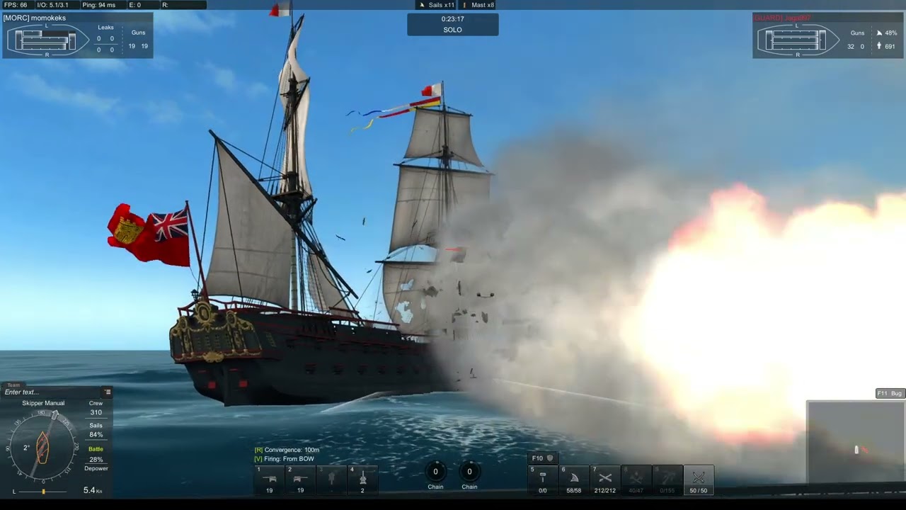 Pirate frigate vs. Wasa. gear AND skill in Naval Action.