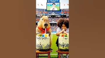 🐹capybara thắng giải nhất trong cuộc thi uống trà sữa hài hước #capybara #capybaratinhnghich