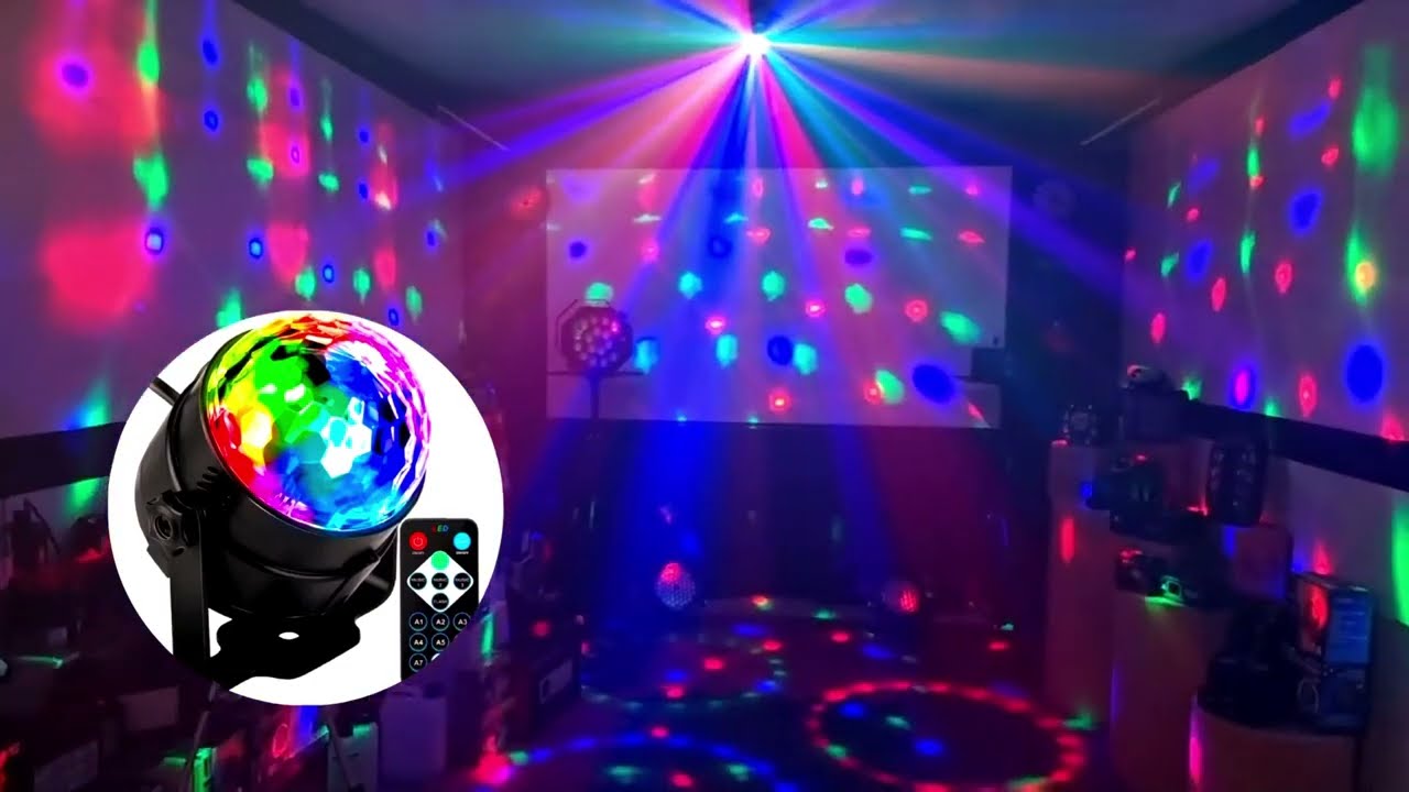 Bola Maluca LED Cristal RGB Jogo De Luz USB SD Festas Iluminação